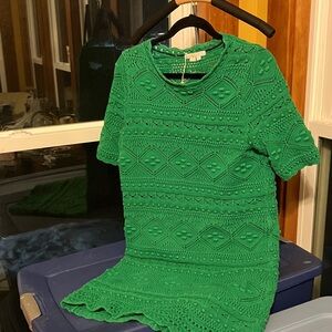 Boden Claudia Textured Chunky Knitted Dress Highland Green Spring Easter